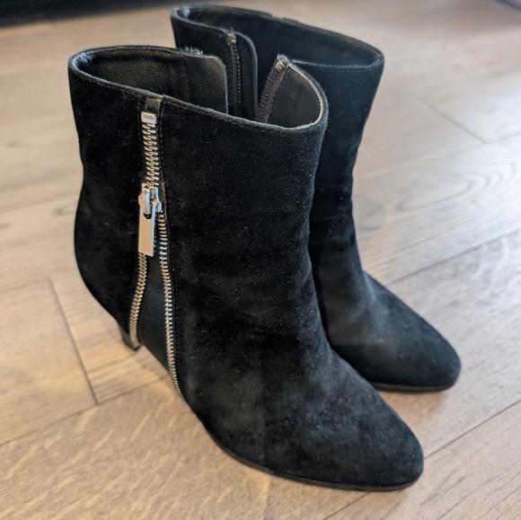 Paige Black Suede Ankle Boots - Picture 2 of 6
